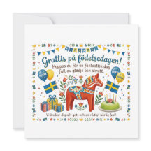 Carte d'anniversaire suédoise – Joyeux anniversair