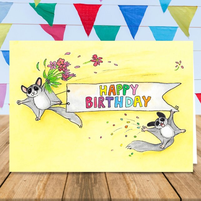 Carte d'anniversaire Sugar Gliders Joyeux Annivers (Créateur téléchargé)