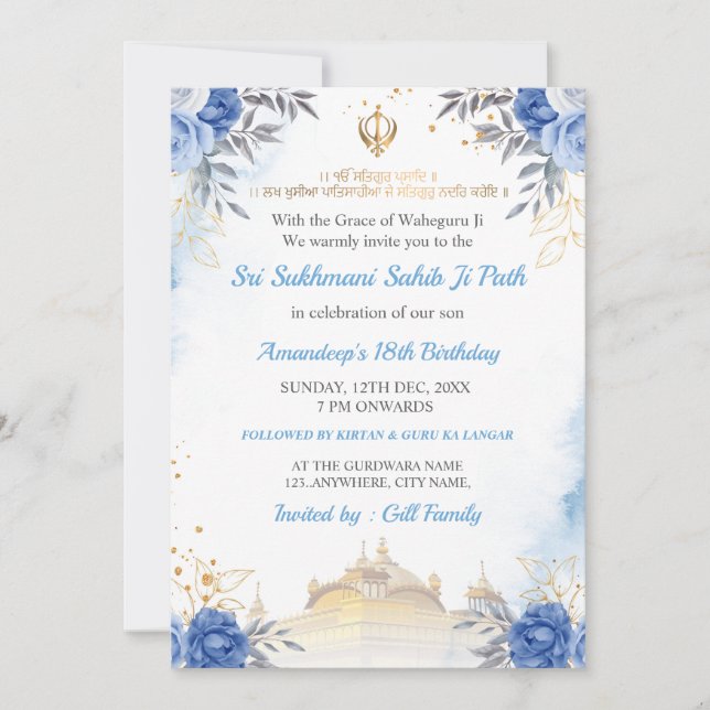 Carte d'anniversaire Sukhmani Sahib Path (Devant)