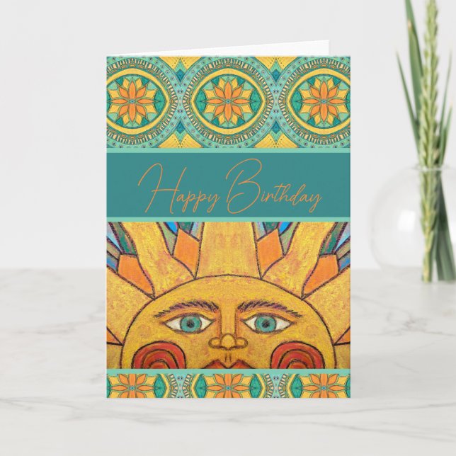 Carte d'anniversaire Sun Mandala (Devant)