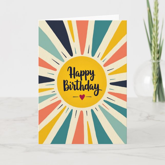 Carte d'anniversaire Sunburst douce (Devant)