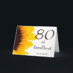 Carte d'anniversaire Sunflower Happy 80th<br><div class="desc">Souhaitez à votre octogénaire préféré un joyeux anniversaire avec cette carte d'anniversaire festive.</div>
