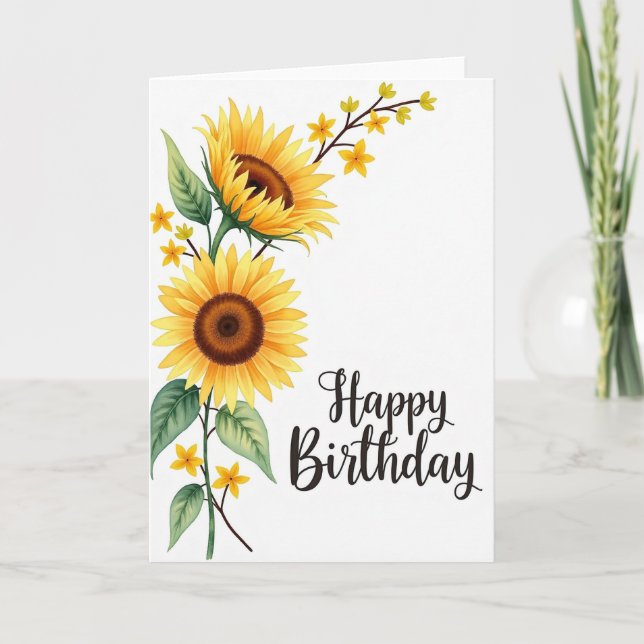Carte d'anniversaire Sunlit Bloom (Devant)