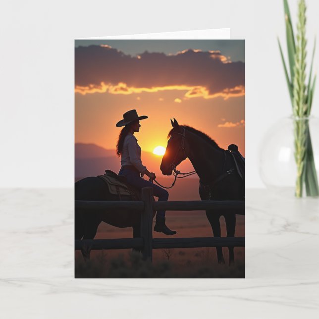 Carte d'anniversaire Sunset Rider (Devant)