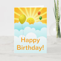 Carte d'anniversaire Sunshine Happy Face and Ballo