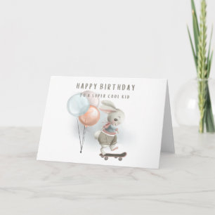 Carte d'anniversaire Super Cool Kid Bunny
