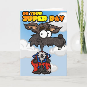 Carte d'anniversaire Super Wolf