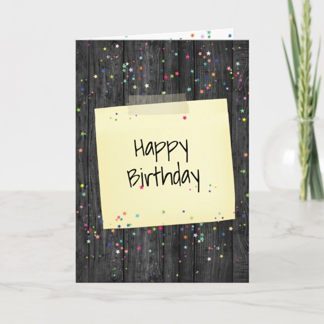 Carte d'anniversaire sur bois (Devant)
