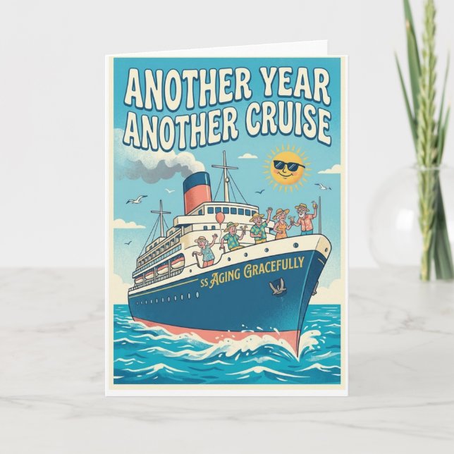 Carte d'anniversaire sur le thème de la croisière  (Devant)