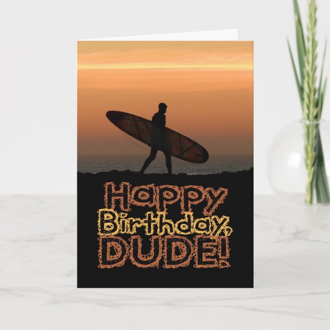 Carte d'anniversaire Surfer Dude (Devant)