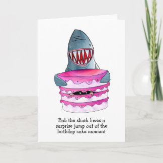 Carte d'anniversaire surprise du gâteau de requin