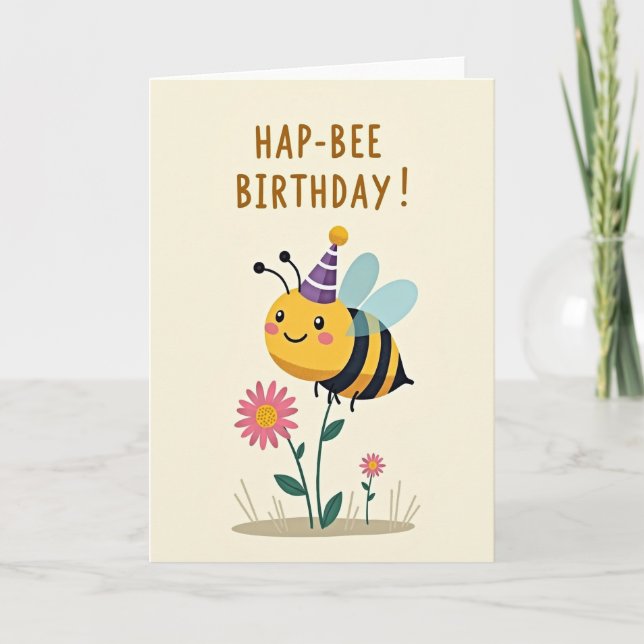 Carte d'anniversaire Sweet Bee (Devant)