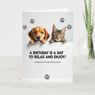 Carte d'anniversaire Sweet Birthday Pets Peek