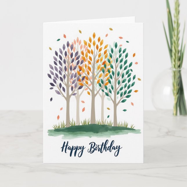 Carte d'anniversaire Sweet Birthday Trees (Devant)