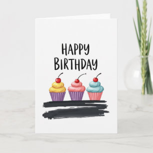 Carte d'anniversaire Sweet Cake Trio