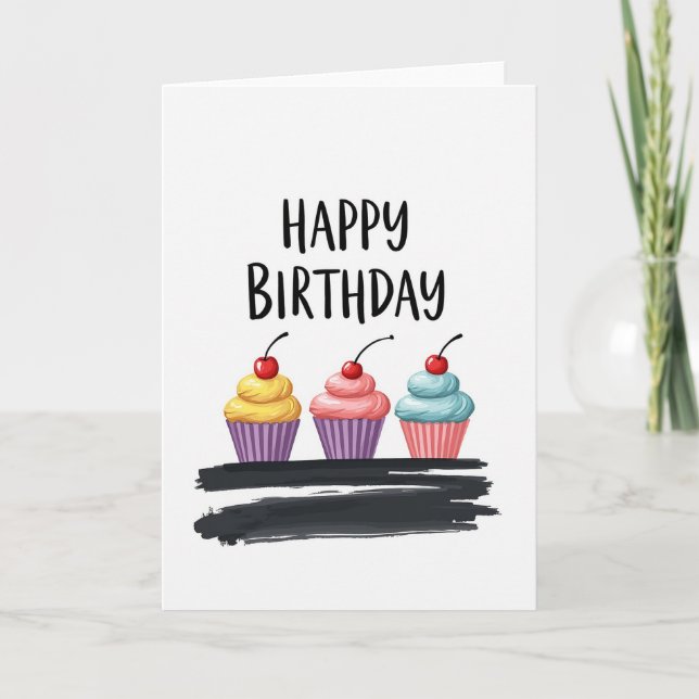 Carte d'anniversaire Sweet Cake Trio (Devant)