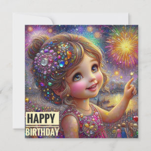 CARTE D'ANNIVERSAIRE ~ Sweet Girl ~ Harbor Firewor