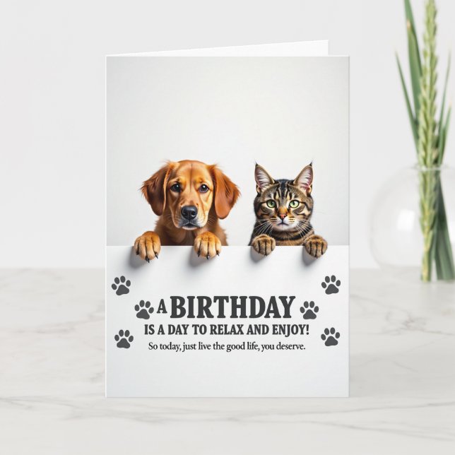 Carte d'anniversaire Sweet Paws (Devant)