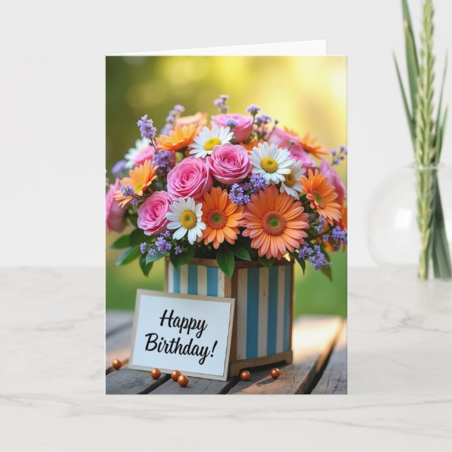 Carte d'anniversaire Sweet Rose Daisy (Devant)