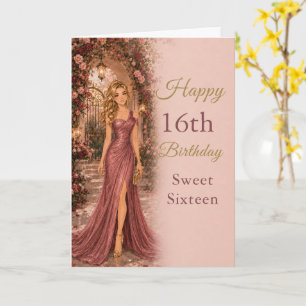 Carte d'anniversaire Sweet Sixteen pour un jardin 