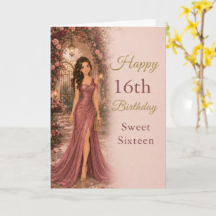 Carte d'anniversaire Sweet Sixteen pour un jardin 