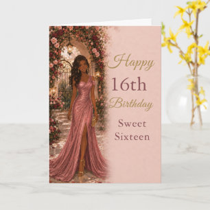 Carte d'anniversaire Sweet Sixteen pour un jardin 