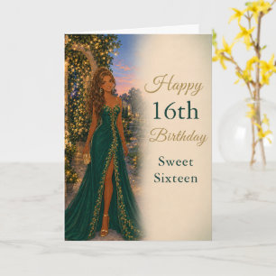 Carte d'anniversaire Sweet Sixteen Vert Émeraude