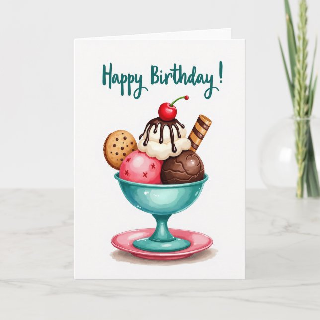 Carte d'anniversaire Sweet Sundae (Devant)
