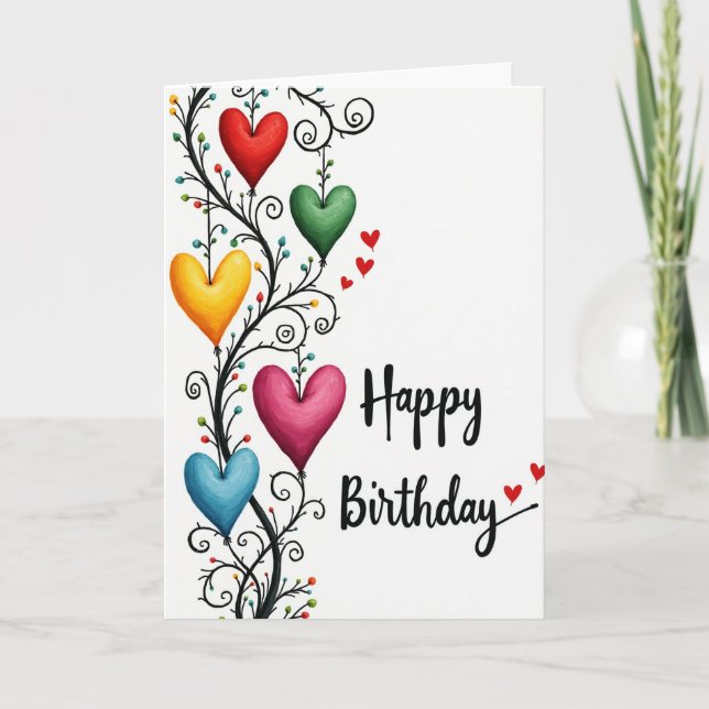 Carte d'anniversaire Sweet Vine Heart (Devant)