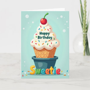 Carte d'anniversaire Sweetie Cone