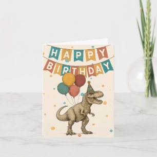 Carte d'anniversaire T-Rex - Dinosaure torride