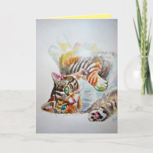 Carte d'anniversaire Tabby Cat Cute Cats