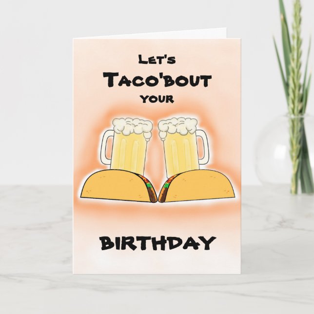 Carte d'anniversaire Taco et Bière (Devant)
