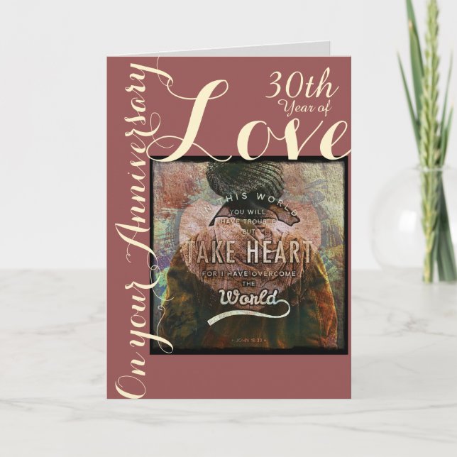 Carte d'anniversaire Take Heart 30th (Devant)
