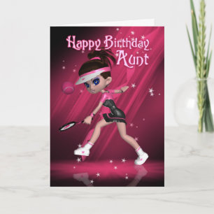 Carte d'anniversaire tante - Tennis