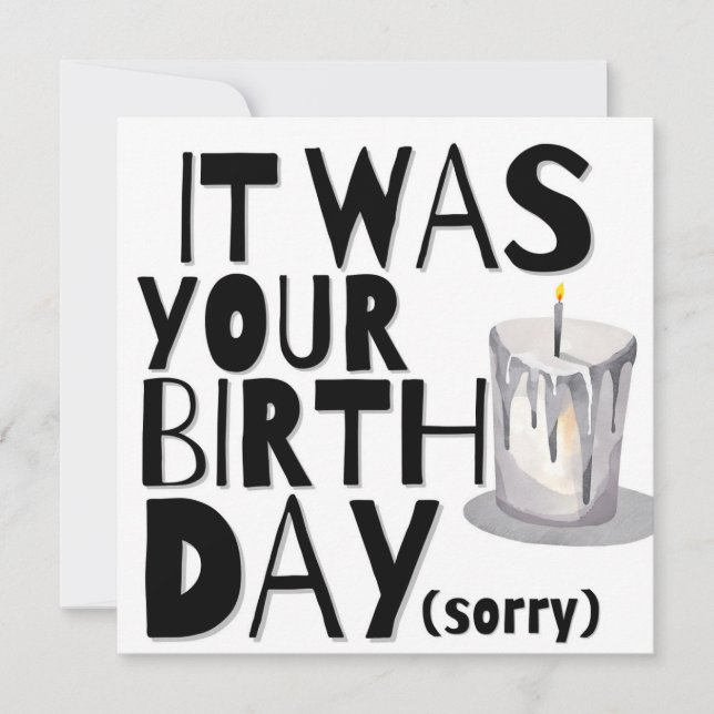 Carte d'anniversaire tardive (Devant)