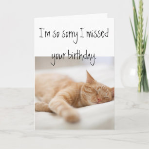 Carte d'anniversaire tardive avec chat