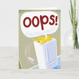 Carte d'anniversaire tardive. Chat frapper quelque