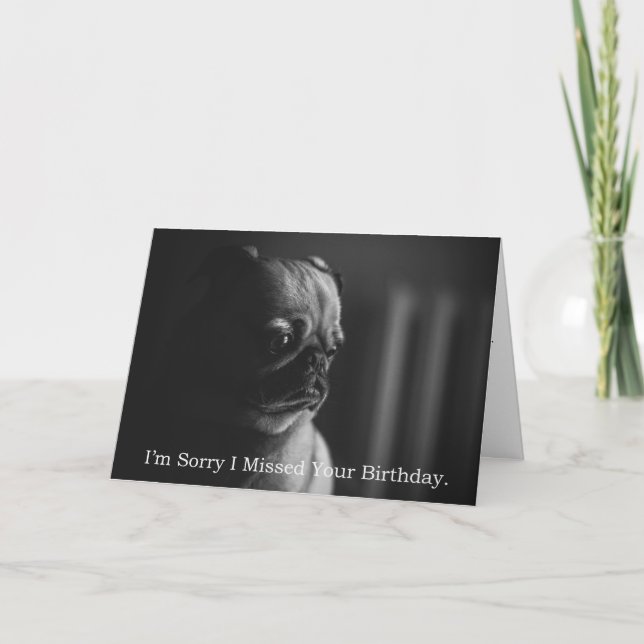 Carte d'anniversaire tardive heureuse (Devant)