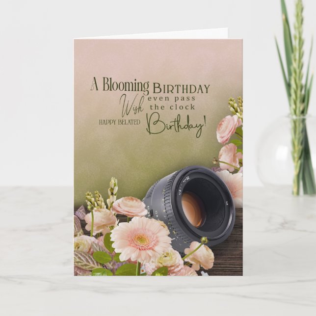 Carte d'anniversaire tardive pour photographe (Devant)
