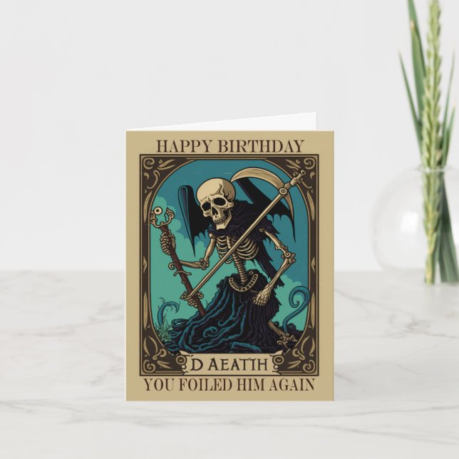 Carte d'anniversaire Tarot de la Mort  (Devant)