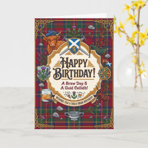 Carte d'anniversaire Tartan Écossais