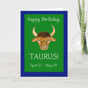 Carte d'anniversaire 'Taurus'
