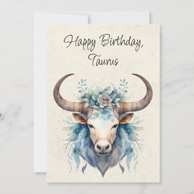 Carte d'anniversaire Taurus Bull Zodiac (Devant)