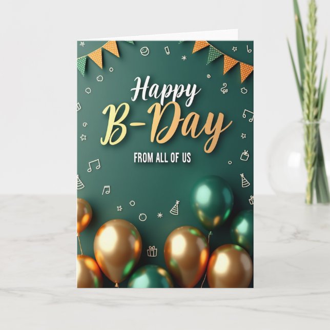 Carte d'anniversaire Teal Celebration (Devant)