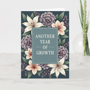 Carte d'anniversaire Teal Growth