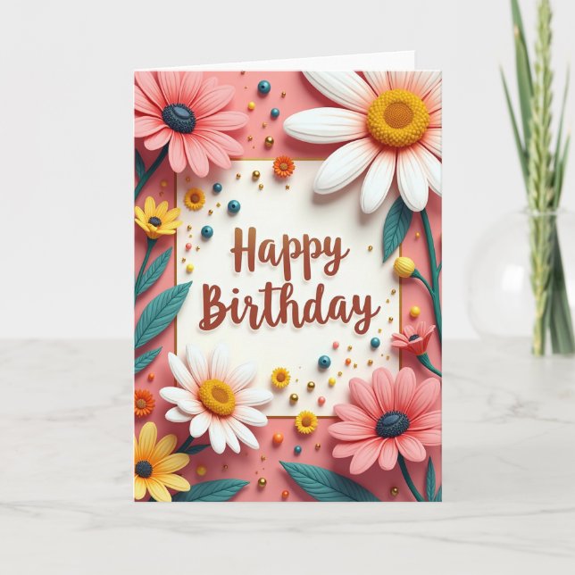Carte d'anniversaire Teal Leaf (Devant)