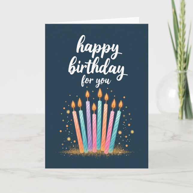 Carte d'anniversaire Teal Star (Devant)