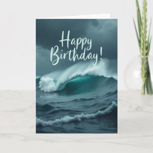 Carte d'anniversaire Teal Wave