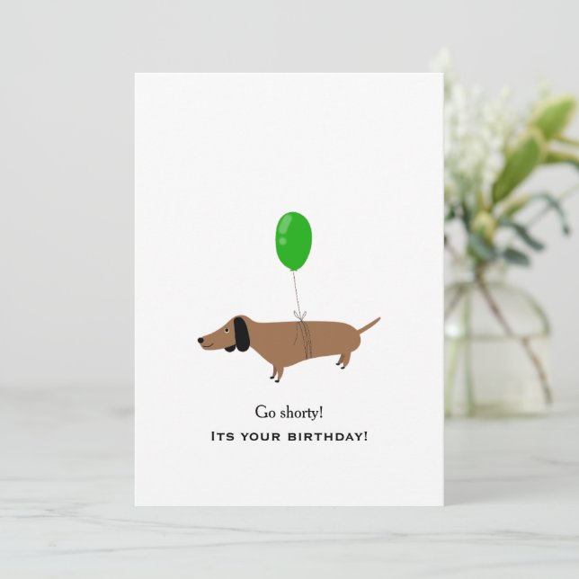 Carte d'anniversaire teckel pour parents d'animaux (Debout devant)